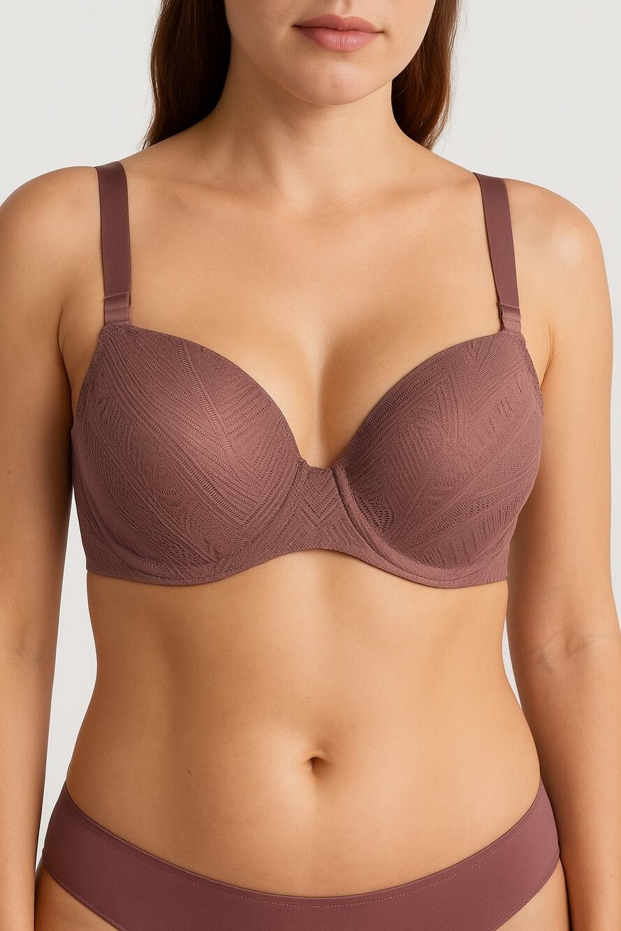 ThirdLove Everyday Lace T-Shirt Bra 32F Mauve Underwire Smooth Lift